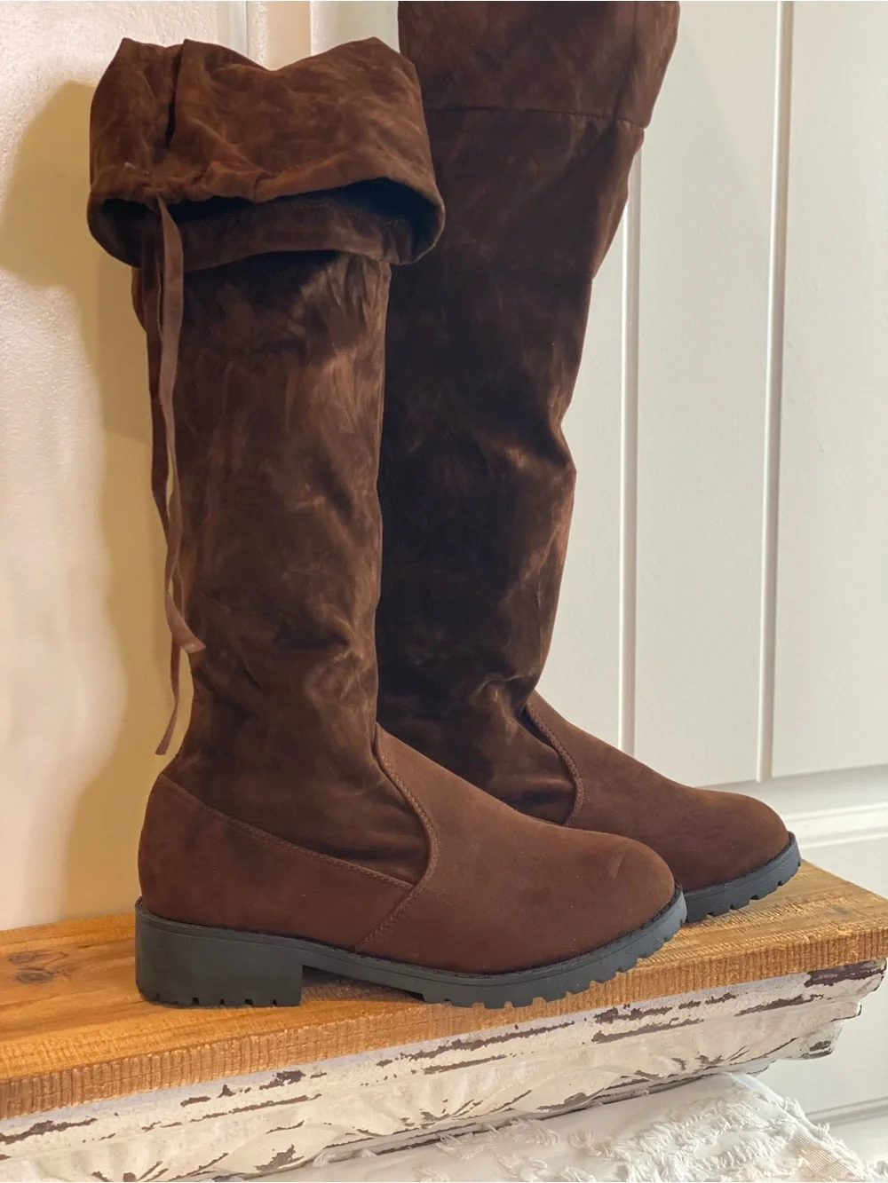 New!  Brown Suede Over-the-Knee Boots